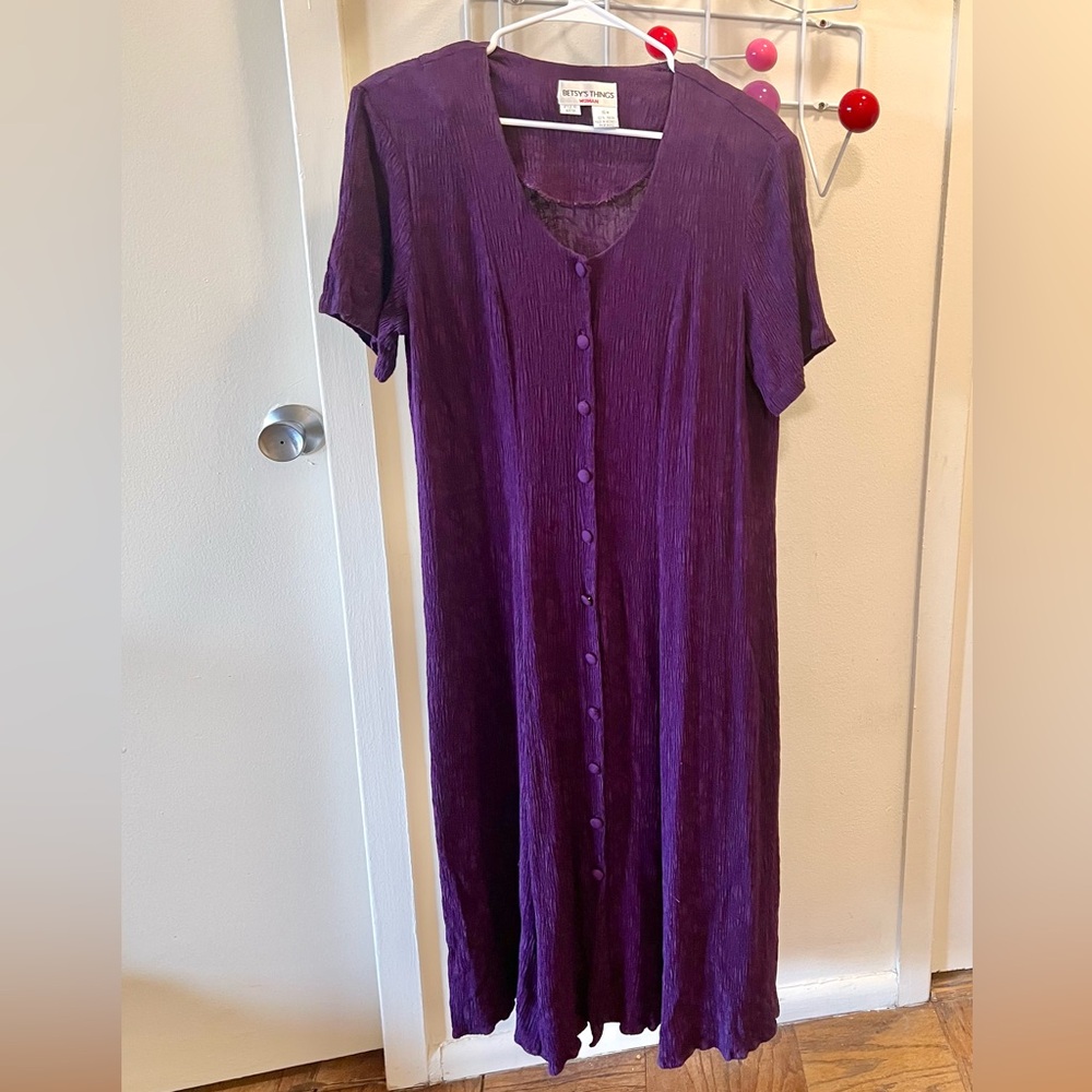 🌟HOST PICK!🌟 80s Vintage 💜 Betsy’s Things Crepe Boho Maxi-Dress - Picture 1 of 4